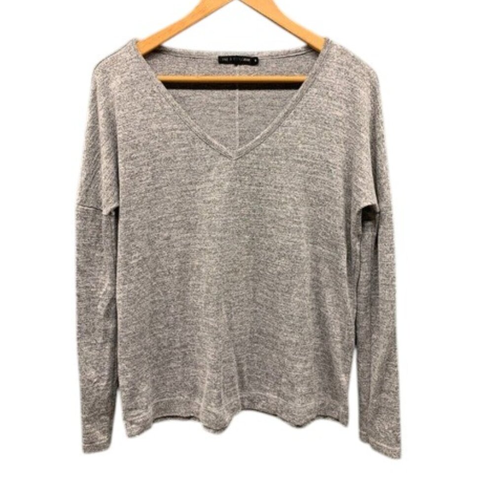 Rag & Bone Theo Sweater Women’s Size M Gray Long Sleeve‎ V Neck Lightweight Knit